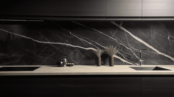 Фартук из мрамора Black Marquina (Блэк Маркина)